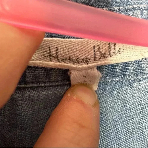 Honey Belle Tencel Shirt Button Up Collared Front Pocket Size Small - Picture 3 of 16